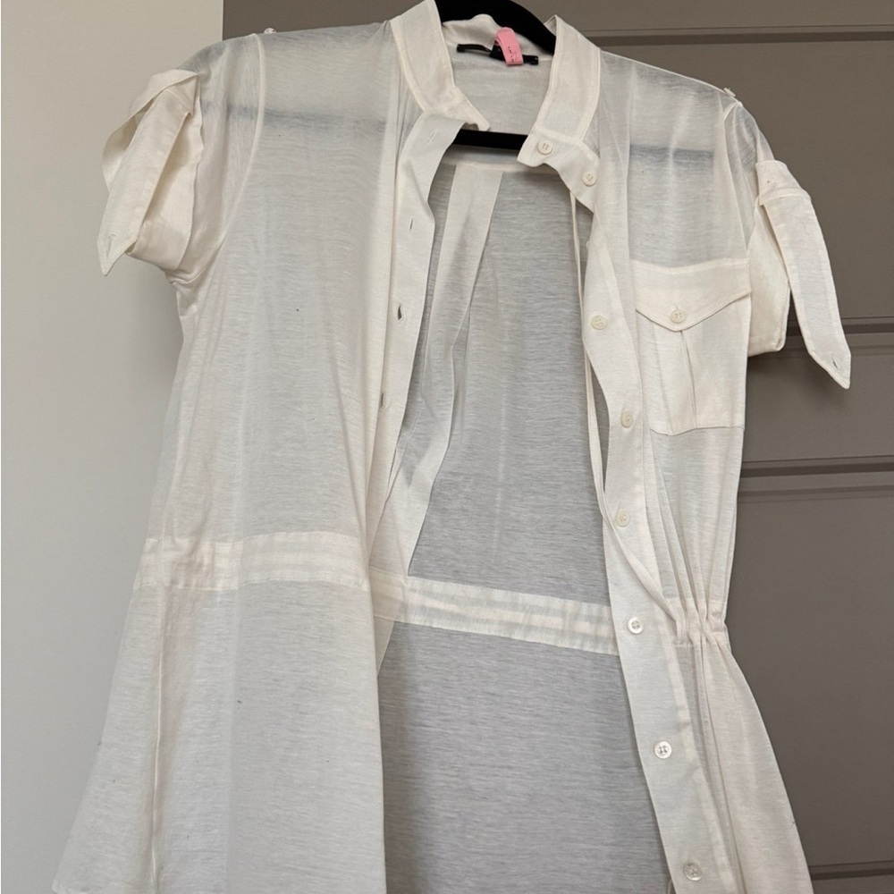 Gucci White Sheer Button-Up Shirt